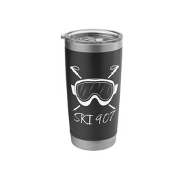 Ski Alaska 907 Skiing Skier Goggles Mountains Winter Snow Stainless Steel Insulated Tumbler