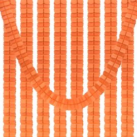 PATIKIL 9.8ft Four-Leaf Garland, 9 Pack Tissue Paper Hanging Flower Garland Reusable Streamers for Party Wedding Backdrop Decorations, Orange