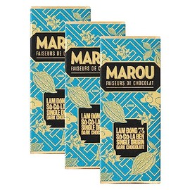 Marou Origin Lam Dong 74% Cacao Dark Chocolate 3-Pack | Vietnam Single Origin, Dairy Free, Gluten Free, Soy Free | 3 x 24g Mini Bar