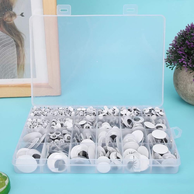 1298Pcs Wiggle Eyes con Autoadhesivo, 4-25mm Googly Wiggle Eyes Pegatinas
