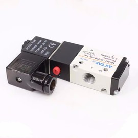 Solenoid Valve 3/2 way 1/4"PT Normally Closed Pneumatic AirTAC 3V210-08 DC12V Air Single Coil Pilot-Operated Electric 2 Position 3 Way Connection Type