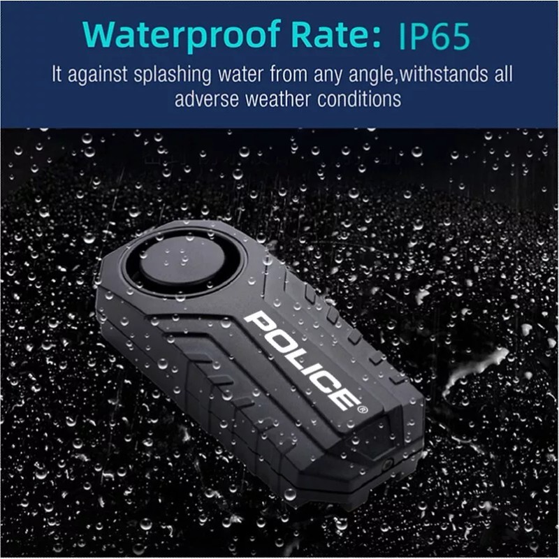 POLICE Bike Alarm with Remote Motorcycle Scooter Anti Theft Security