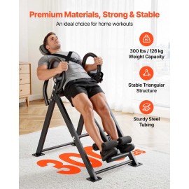Heavy Duty 300 Lbs Capacity Inversion Table Stable Structure Dual Roller Locking Back Inverter Traction Correction DeviceBackrest Color: Gary and Black