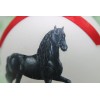 H425 Hand-made Christmas Ornament horse - fresian high stepping walk