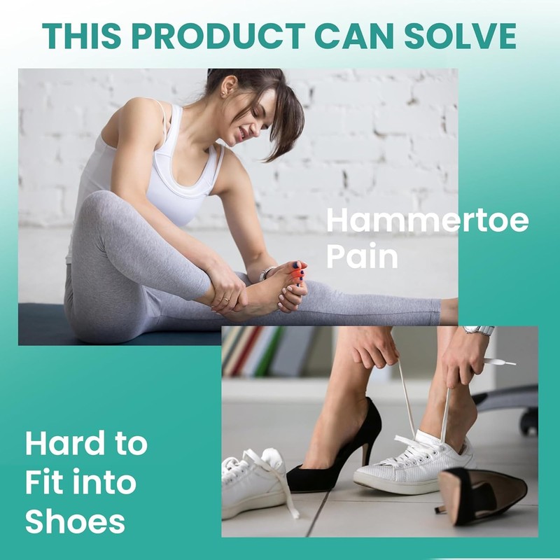 Welnove Hammertoe Corrector - 6 Pack Gel Toe Straighteners for
