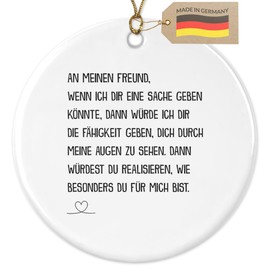 Friend Anniversary Christmas Decoration Tree Pendant Ceramic Round Advent