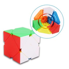 CuberSpeed Skew Ultimate Stickerless Magic Cube Skew Stickerless Speed Cube Puzzle Corner Twist Toys for Kids