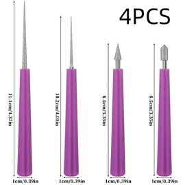 Jewelry File 4 Piece Bead Reamer Set Natural Stone Beads Pearl Hole Expansion Bali Beads Hole Enlargement Tool Set Drill Handle Manual Craft Pearl Grinding