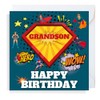Second Ave Superhero Grandson Square Children's Kids Birthday Greeting Card