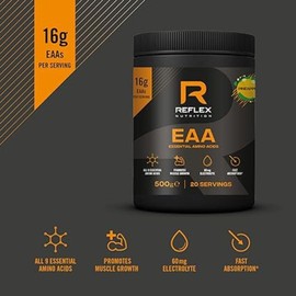 Reflex Nutrition Premium EAA | All 9 of Essential Amino Acids | Added Vitamin B6, Piperine & Magnesium | (500g) (Pineapple)
