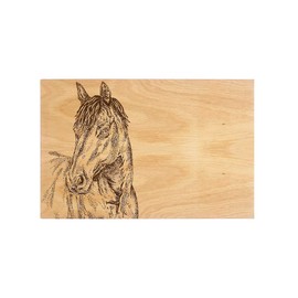 Selbrae House Oak Cutting Board. Horse Design. Practical, Durable, Sustainable Chopping Board. 30x20x2cm Crafted in Scotland from Scottish Oak