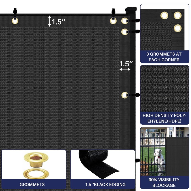Windscreen4less Privacy Fence Screen 6'x20' Heavy Duty Windscreen Fencing Mesh