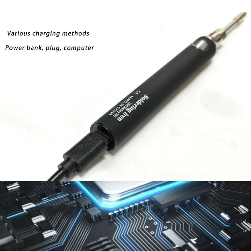 Soldering Iron Kit Cordless Electronic Welding Pen USB Rechargeable Adjustable