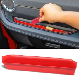 Savadicar - Bandeja para barra de agarre compatible con Jeep Wrangler (JL) y Gladiator (JT), organizador de almacenamiento del lado del pasajero, accesorios interiores, rojo