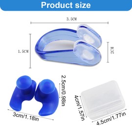 VIUWIZE 3 Pieces Swimming Nose Clip Set, Swimming Pool Nose Clip, 3 Pairs Ear Plugs with Storage Box, Unisex Swimming Nose Clip for Adults and Children for Beginners