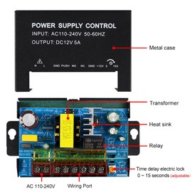 OBO HANDS DC12V 3A Power Supply for Door Access Control System & Intercom Camera (Input: AC110-240V /Output:DC12V 5A)
