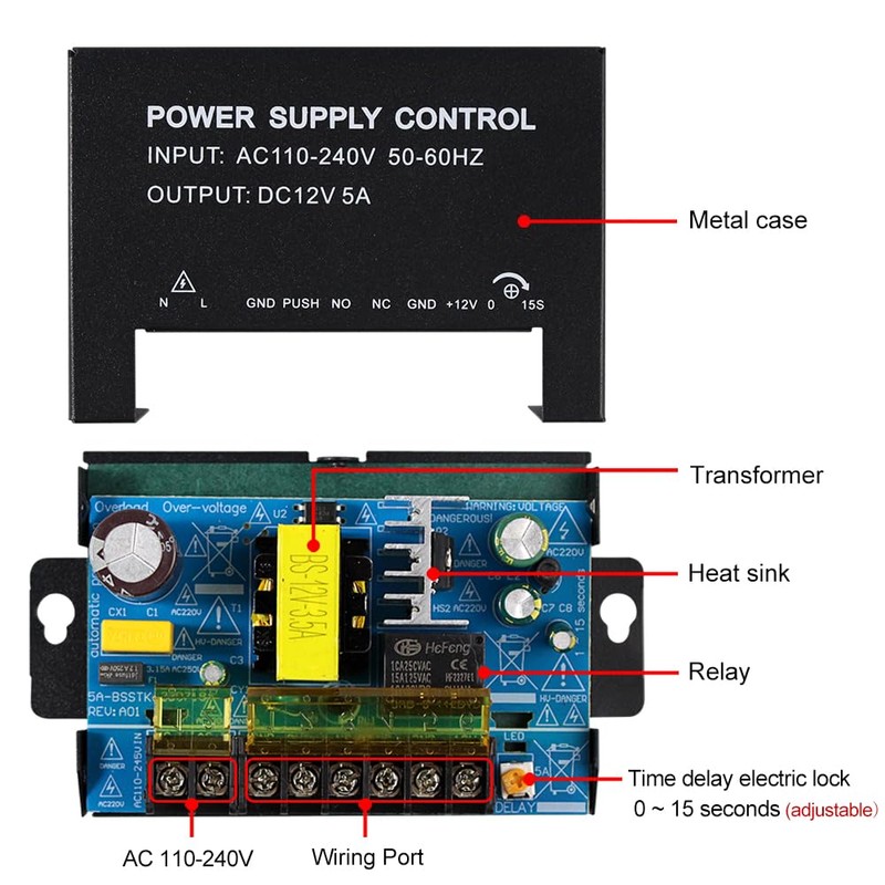 OBO HANDS DC12V 3A Power Supply for Door Access Control