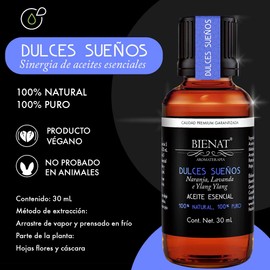 Bienat Aromaterapia Mezcla de Aceites Esenciales Dulces Sueños I (Lavanda, Naranja e Ylang Ylang) 30mL