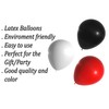 12" Latex Vibrant White, Red, Black Colour Combination Plain Balloons