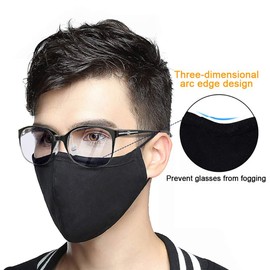 3PCS Dust Masks, Reusable Cotton Mask with 6Pcs PM2.5 Activated Carbon Filters Unisex Anti Pollen Allergens Mouth Muffle Protective Outdoor Travel Gauze Face Mask Cycling Ski Warm Face Mask