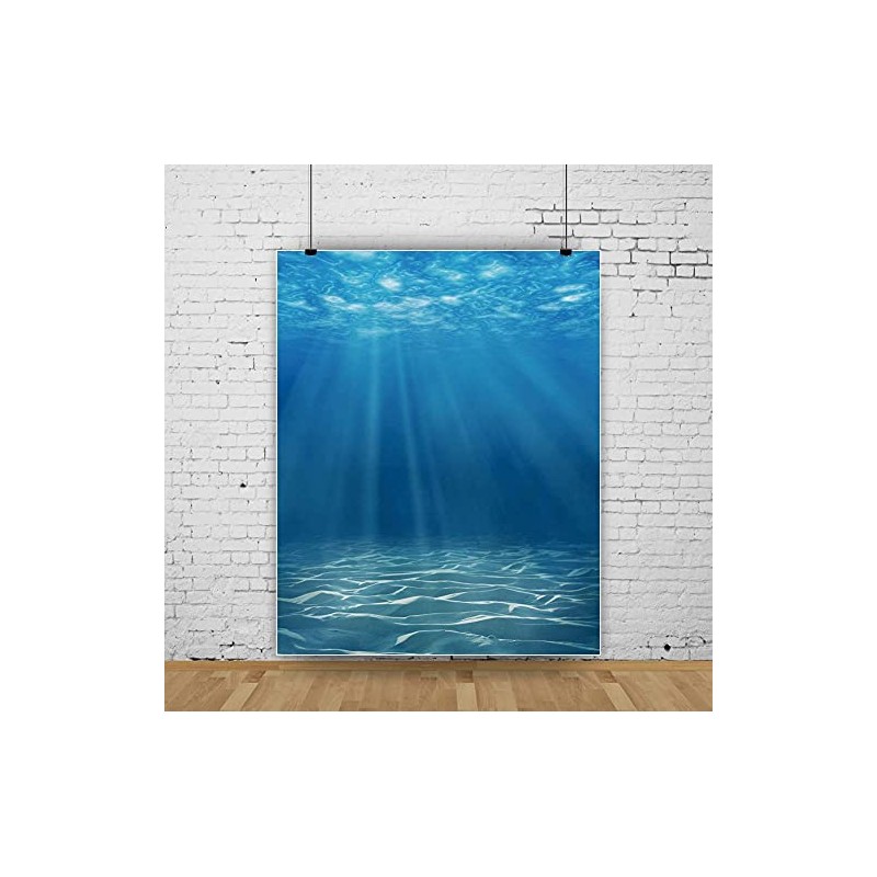 Laeacco 4x5ft Vinyl Photography Background Deep Underwater Crystal Blue Under