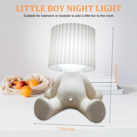 CEWROM Bedside Lamp with Touch Control, Funny LED Table Lamp, USB Charging, 3 Brightness Levels, Dimmable Table Lamp for Bedroom, Office, Living Room, Decoration, Gift