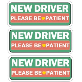3 Pcs New Driver Car Magnet for Car, Colorful Magnetic Learner Driver Sign for Car, 10 x4 in Be Patient New Driver Magnet Reflective & Waterproof