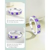 CAIDIKA Created Amethyst‌ Ring for Women Wedding Anniversary Band Sterling