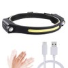 LED Headlamp Portable USB Rechargeable Silicone COB Flood Headlight with