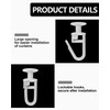 QLEUIFT Curtain Hooks for Rails, Curtain Gliders for Inner Rails,