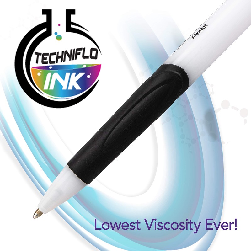 Pentel GlideWrite Ballpoint Pen with TechniFlo Ink, (1.0mm) Medium Line,