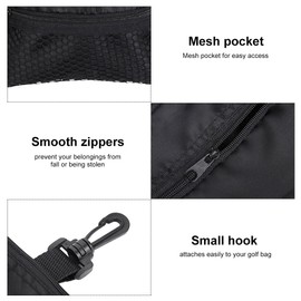 KIMISS Golf Tee Bag Small Zipper Golf Tee Pouch Black Portable Golf Ball Sories Multipocket Golf Ball Bag Golf Pouch Golf Accessories Bag