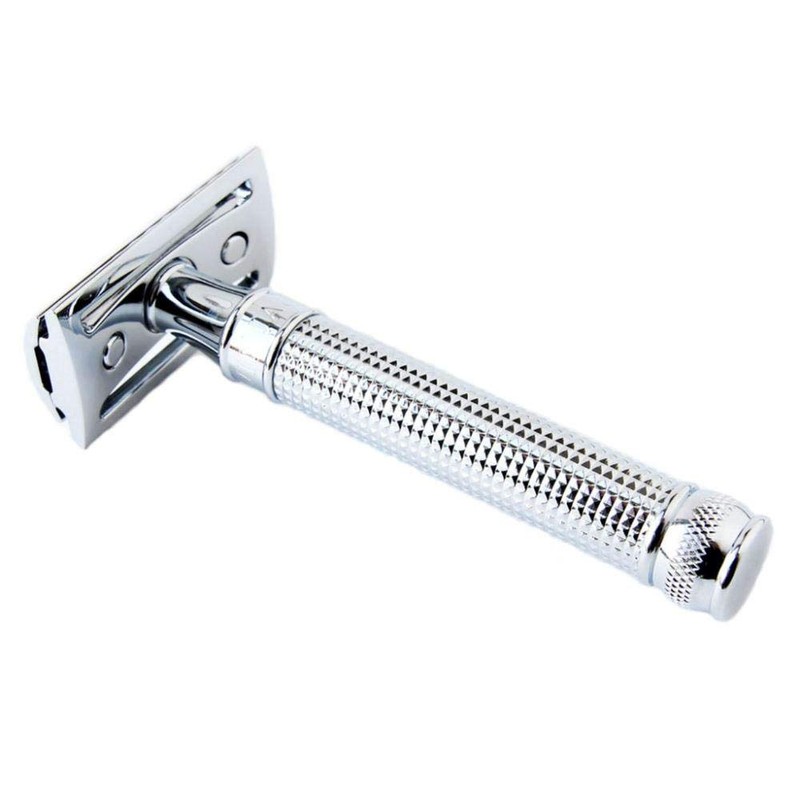 Edwin Jagger Double Edge Safety Razor With Long Handle (Blue)