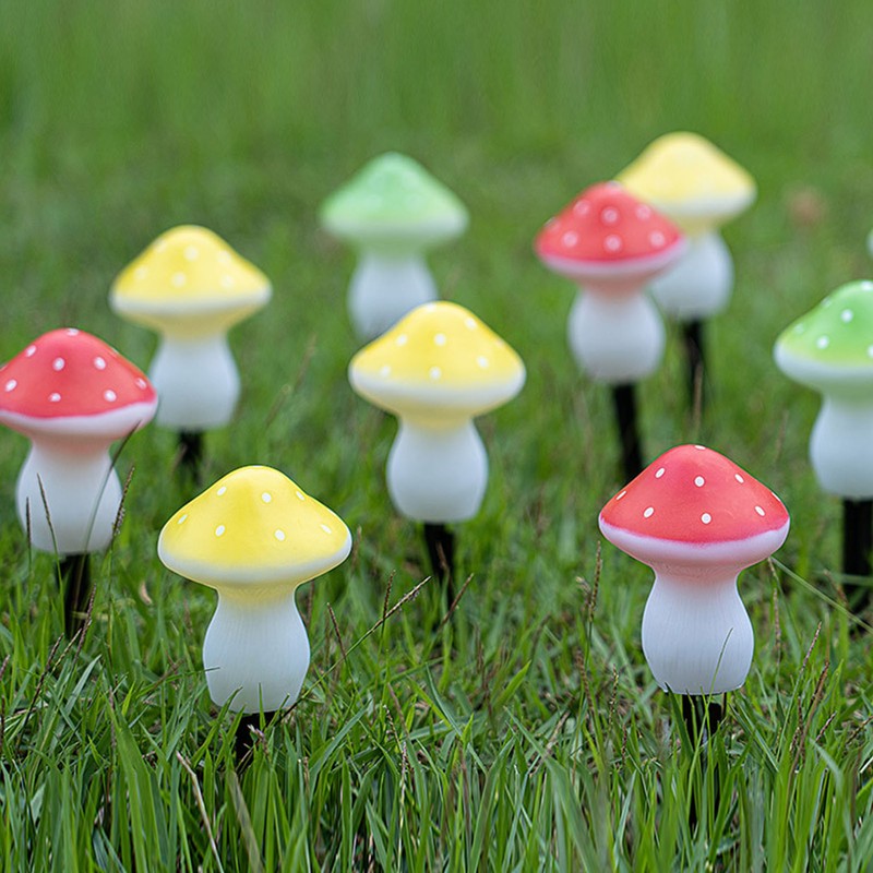 6PCS Solar Mushroom String Lights IP65 Waterproof LED Outdoor Mushroom