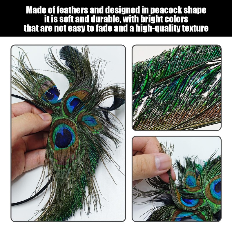 1 Piece Peacock Feather Headband, Retro Headband, Masquerade Accessories, Ele