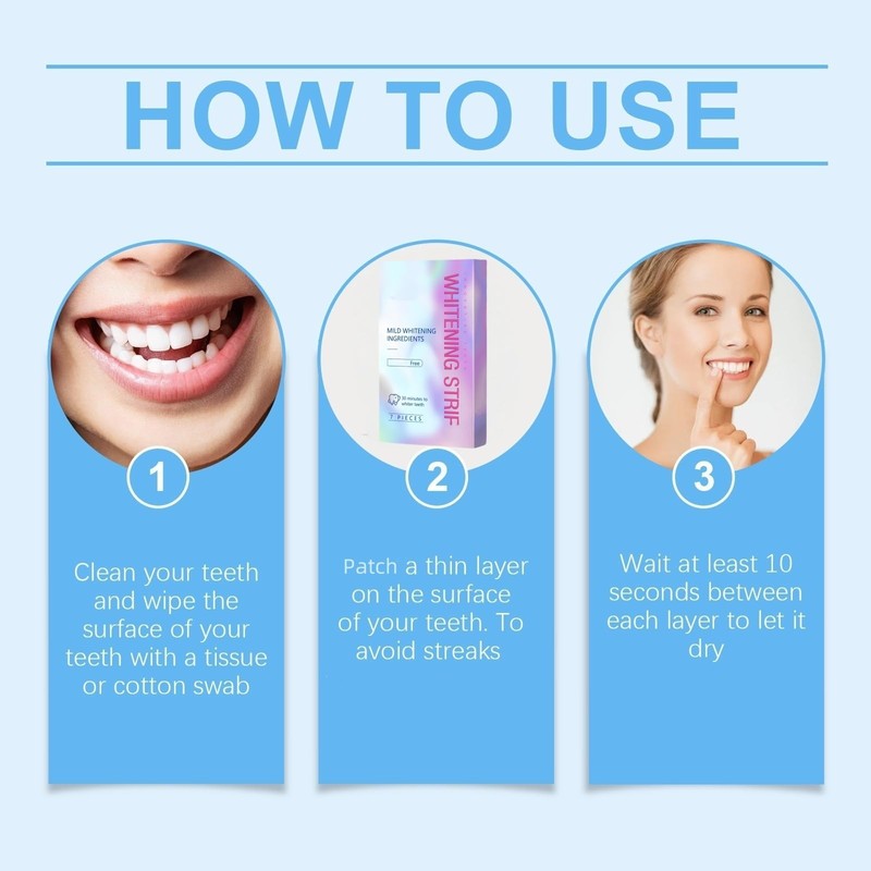 Gentle Teeth Whitening Strips,Professional Dissolvable Teeth Strips,Safe Whitener Strips for