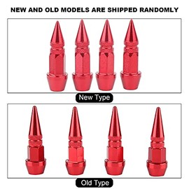 4 Tapones Antipolvo de aleación de Aluminio para válvulas de neumáticos de Coche, camión y Bicicleta, Color Rojo