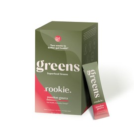 Rookie Wellness LLC Rookie Wellness Greens + Superfoods - Greens Superfoods Powder Drink Made with Whole Food Sourced Ingredients Contains Vitamins, Probiotics, Antioxidants, and Baobab Fiber (14 Servings, Passion Guava)
