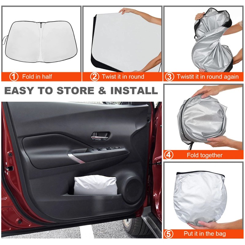 JJMY For Nissan Kicks 2018-2025 Front Windshield Sun Shade UV