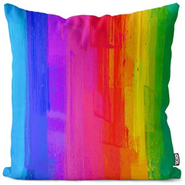 VOID Rainbow Colours Cushion Cover Sofa Cushion Decorative Outdoor Cushion Decorative Cushion Size: 40 x 40 cm