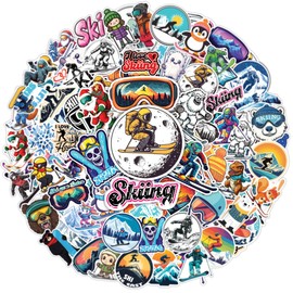 100pcs Skiing Stickers - Snowboarding, Ski Stickers for Helmet Waterproof Decals for Water Bottles Laptop Luggage Computer Scrapbooking Teens Adults Girls