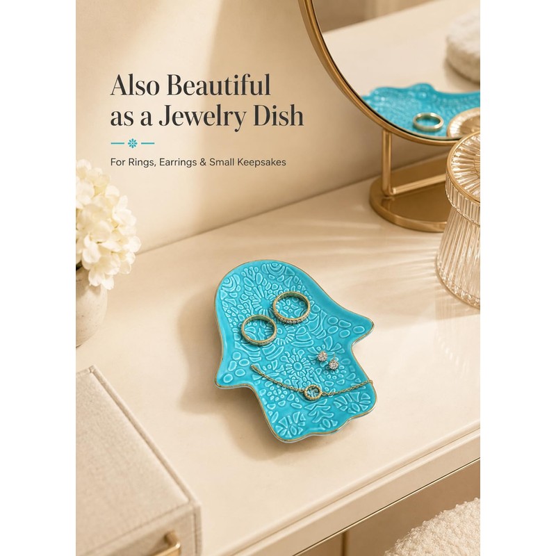 Ceramic Spoon Rest for Stove Top and Kitchen Counter, Turquoise