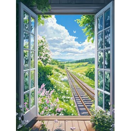 Bimkole DIY 5D Diamond Painting Kit White Tiger Shell Beach Bottle Painting Landscape Flowers Cross Stitch Full Drill Crystal Rhinestone Embroidery DIY Arts Crafts Home Wall Decor 30x40cm