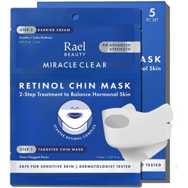Rael Mascarilla De Mentón Con Retinol Y Crema Barrera Miracle Clear - Mascarillas Faciales E Hidratante, Sistema De 2 Pasos, Niacinamida, Ceramida Np, Cuidado De La Piel Coreano (5 Kits)
