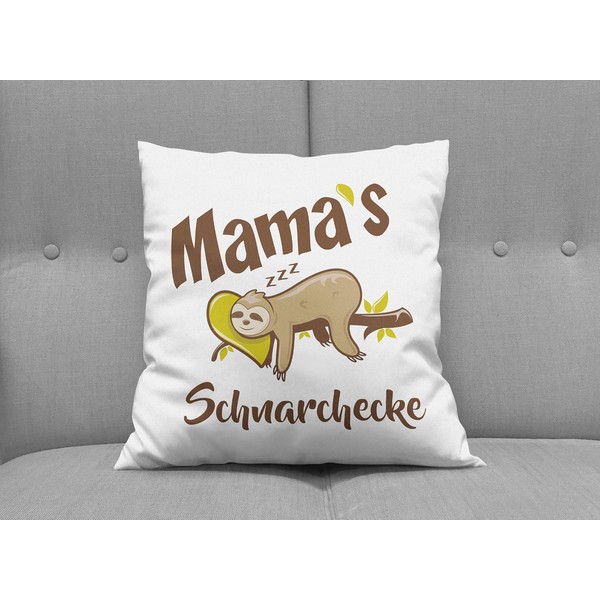 LIEBTASTISCH Kissen mit Spruch - Mama´s Schnarchecke - Faultier -
