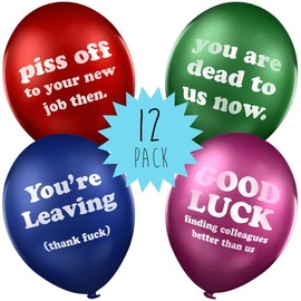 Rude balloons office leaving gifts for colleagues ideas good luck office traitor - mixed colour pack of 12