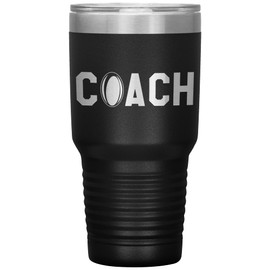 JFWcreations Rugby Coach Tumbler - Rugby Coach Gift 30oz Insulated Engraved Stainless Steel Rugby Coach Cup Black