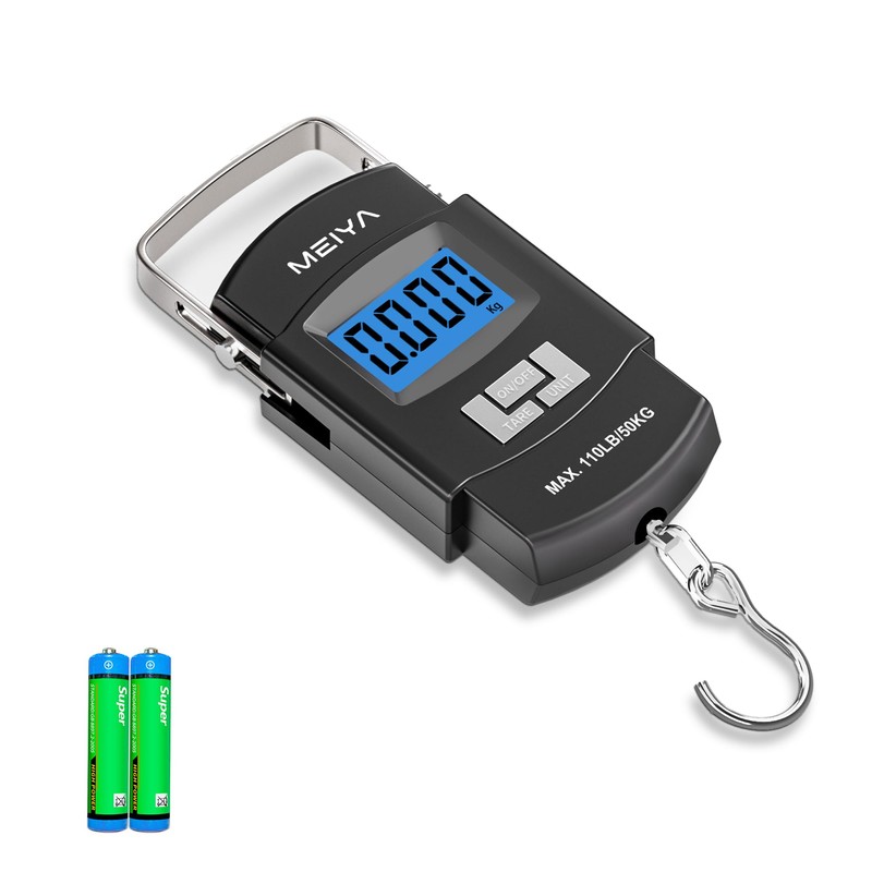 MEIYA Fish Scale 110lb/50kg Digital Fishing Scale with Backlit LCD,