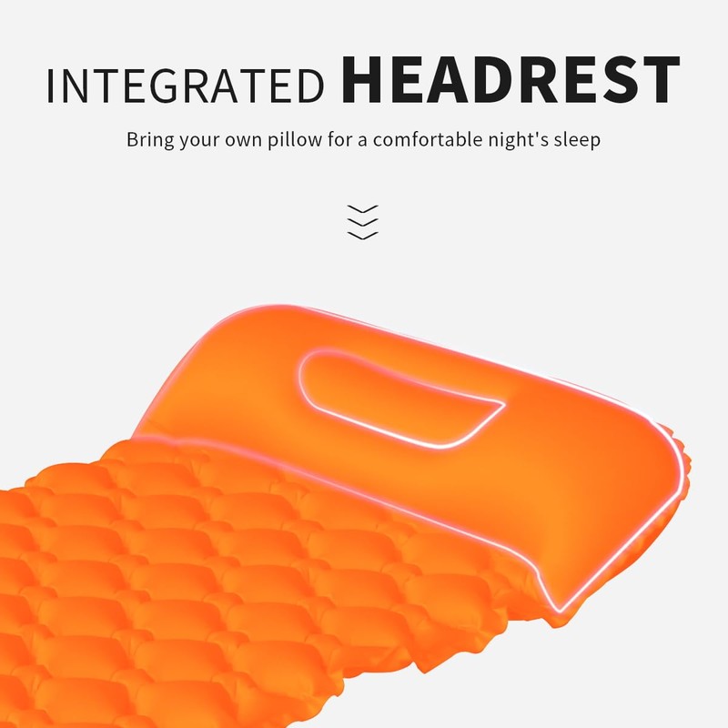 Baiao Self Inflating Camping Sleeping, Ultralight Sleeping Pad with Pillow,