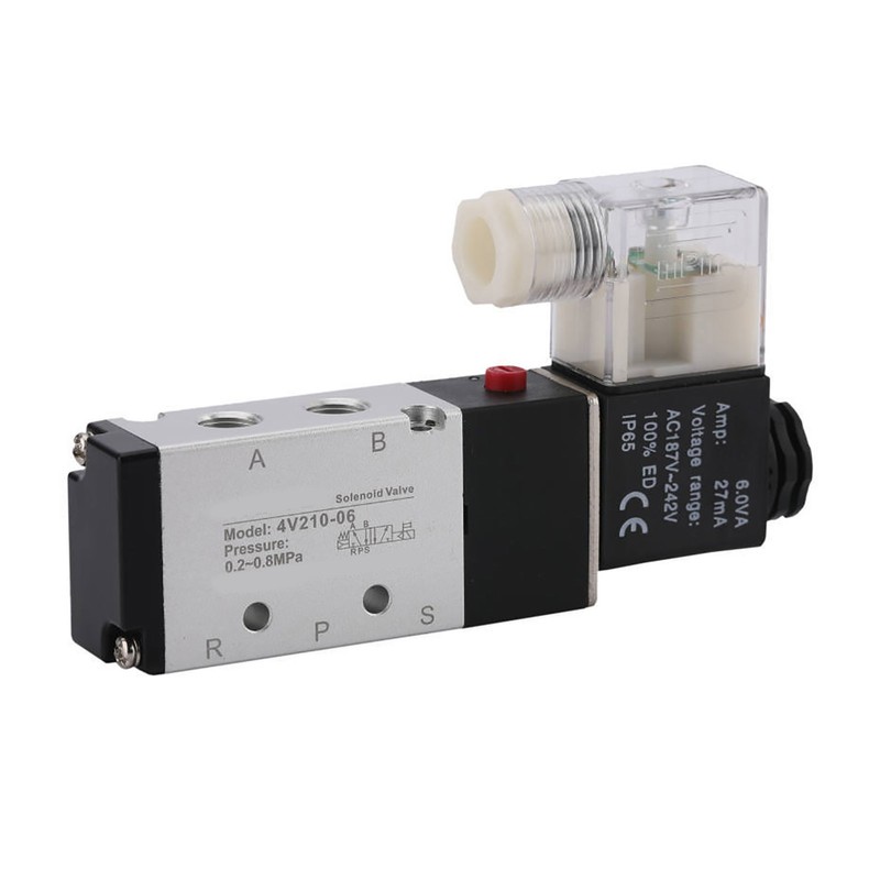 2 Position 5 Way Pneumatic Solenoid Valve Aluminium Alloy Wear